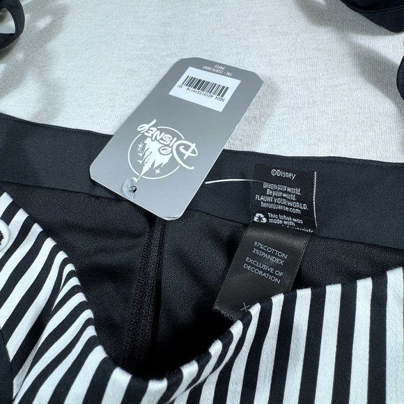 NWT Her Universe Disney Steamboat Willie Dress XL | Fit Flare Black White Stripe - Picture 8 of 11